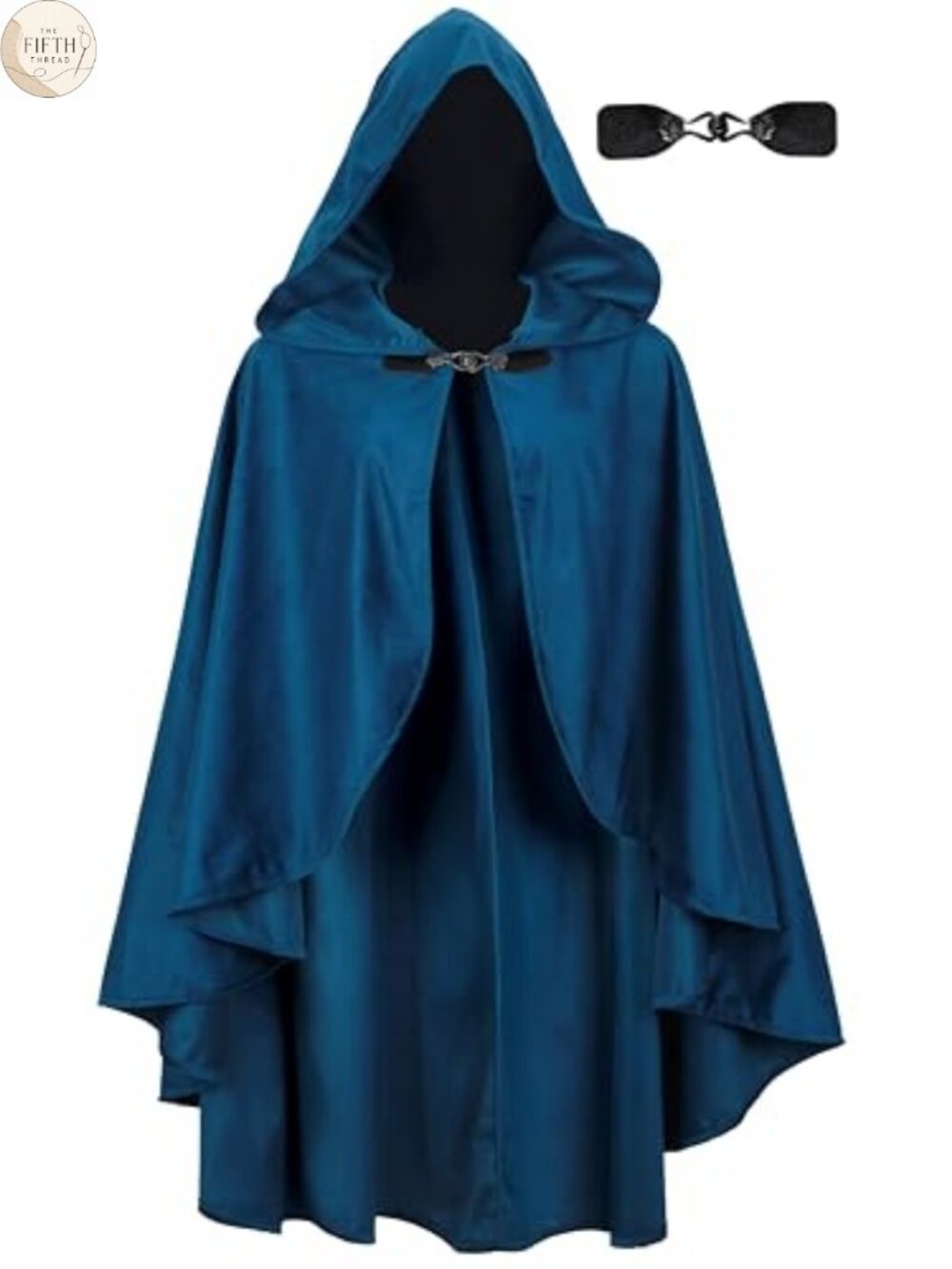 Faux Velvet Medieval Hooded Cloak Cape Renaissance Costume LARP Cosplay